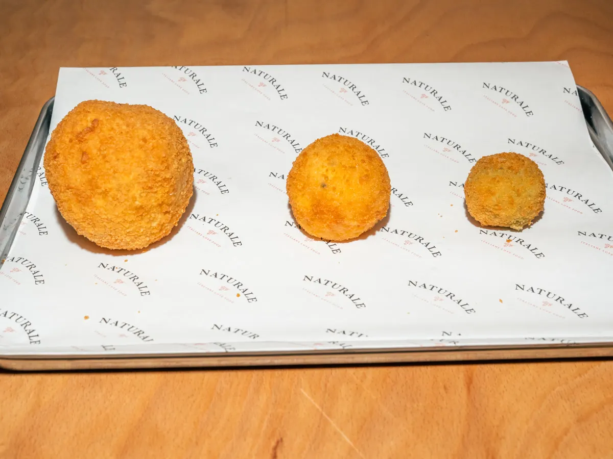 Arancini Naturale in tre formati: 180 g, 70 g e 30 g